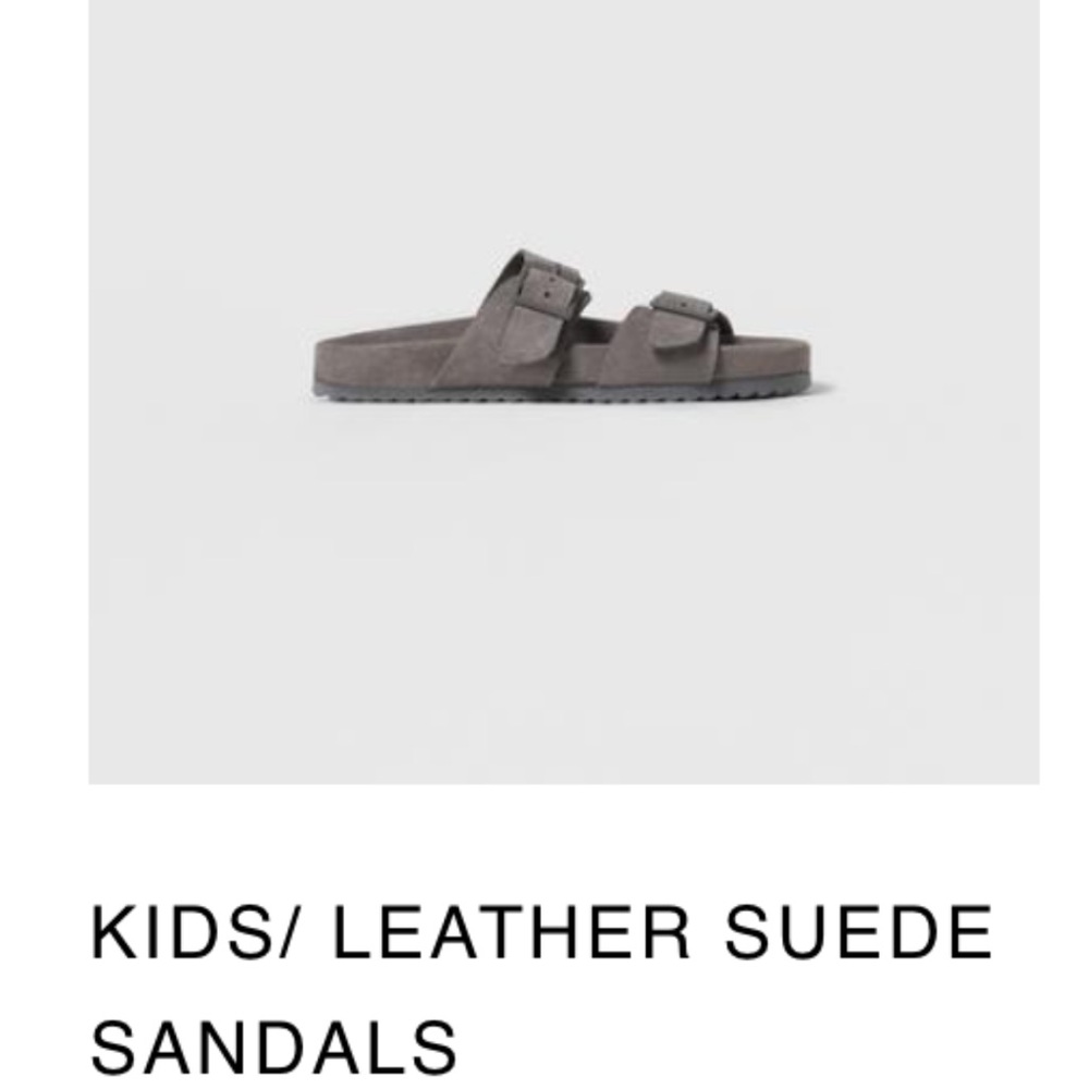 Zara Kids LEATHER SUEDE SANDALS